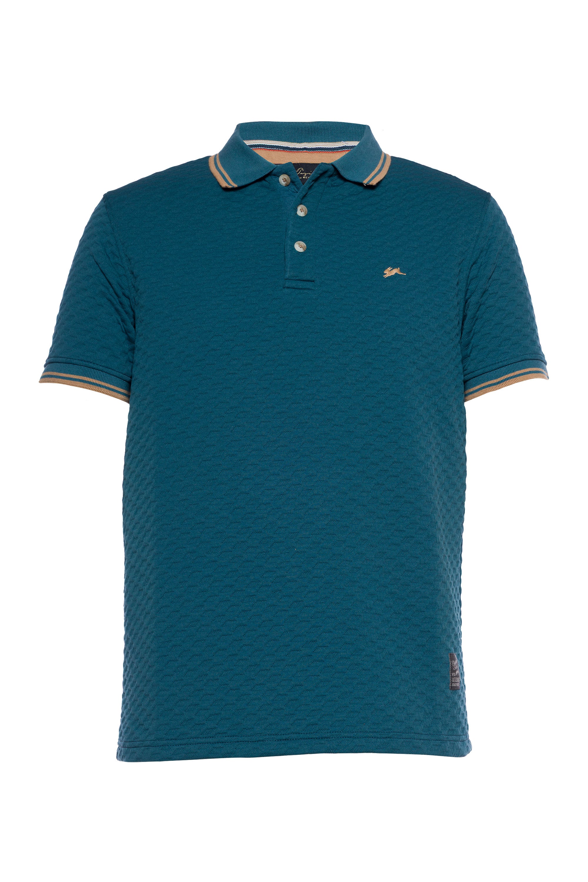 LEOPARD JACQUARD KNIT POLO SHIRT【BLUE】 Gsywaipei Men's Leopard Print Polo Shirt Golf Athletic Printed