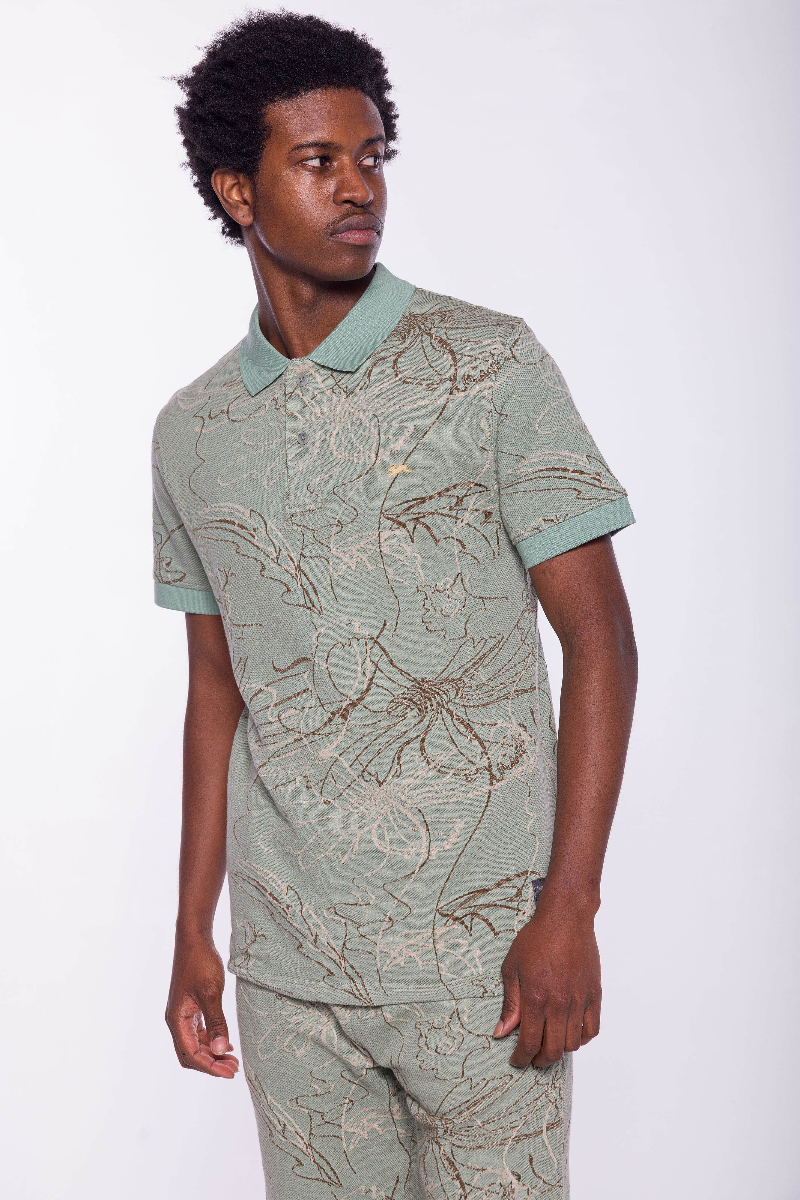 Karson | Floral Knit Polo