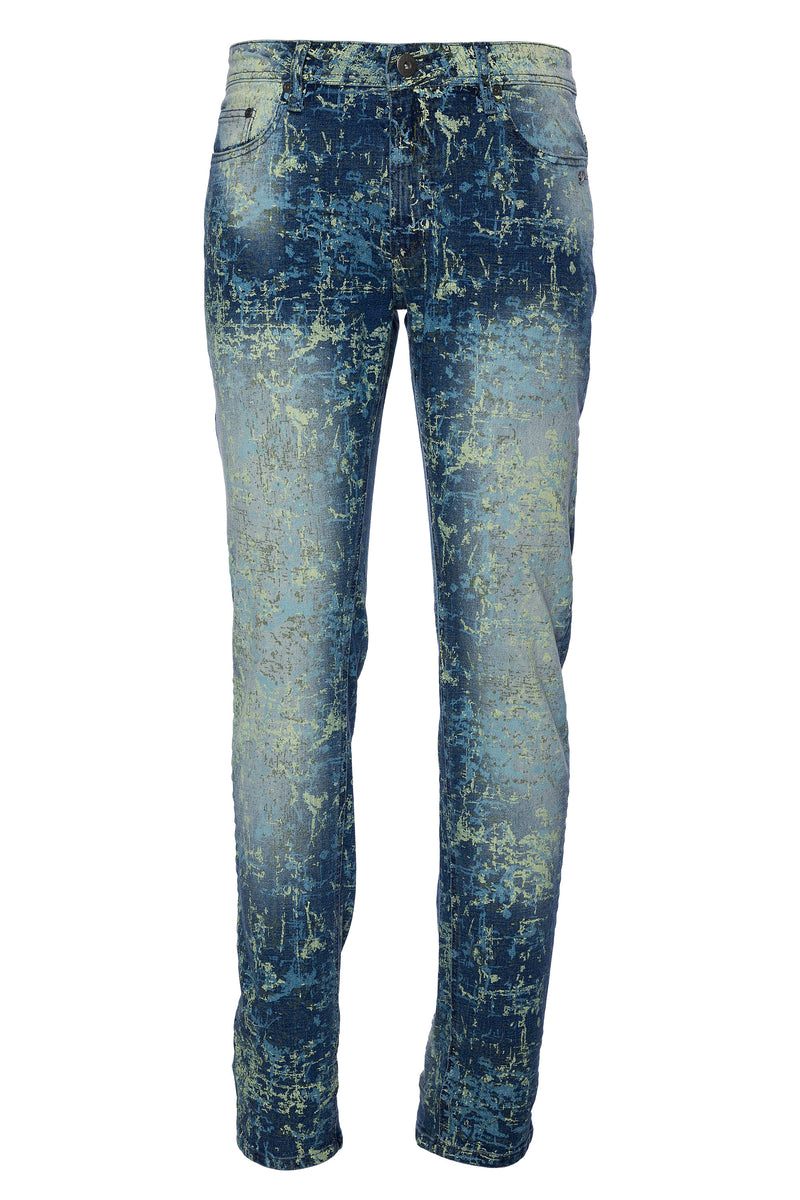 Mohamed | Printed Denim Jean With Wash