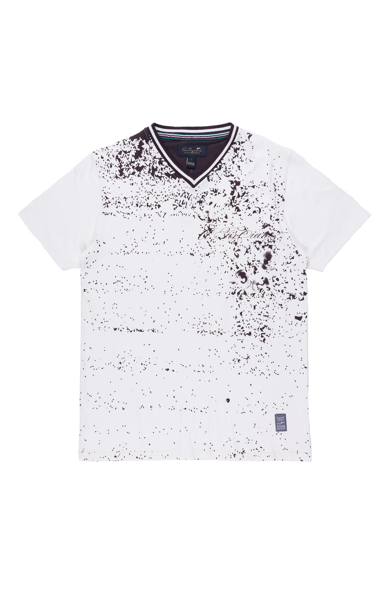 John | Men's Short Sleeve Graphic Print V-Neck