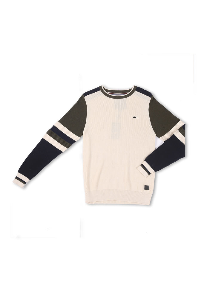 Vern | Long Sleeve Crewneck Colorblock Sweater