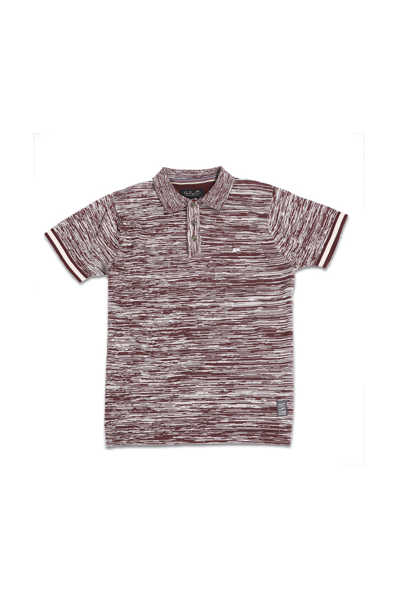 Creek | Short Sleeve Variegated Sweater Knit Polo