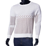 Randy | Men's Long Sleeve Pattern Knit Crew Neck Pullover