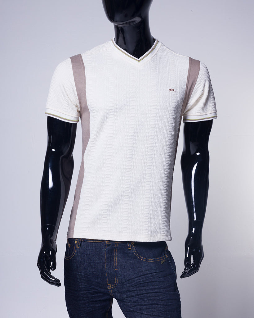 Miller | Men's Short Sleeve Color Blocked Knit Vee Neck