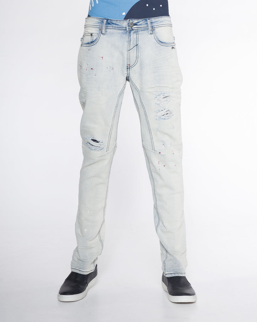 Baylor | Men's 5 Pocket Distressed Jean