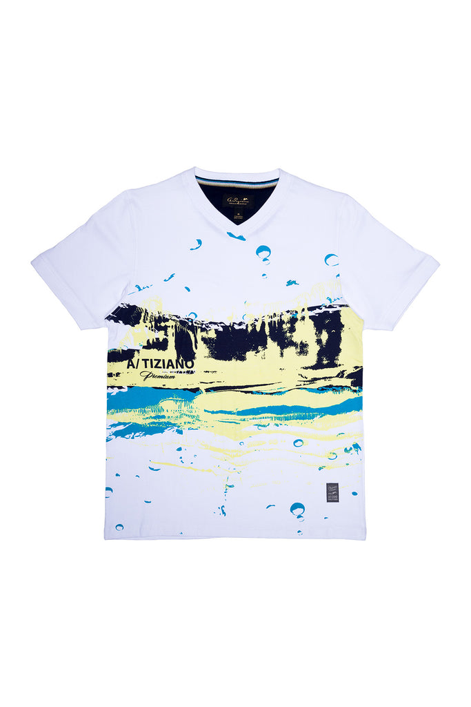 Ronald | Short Sleeve Vee Neck Graphic Tee