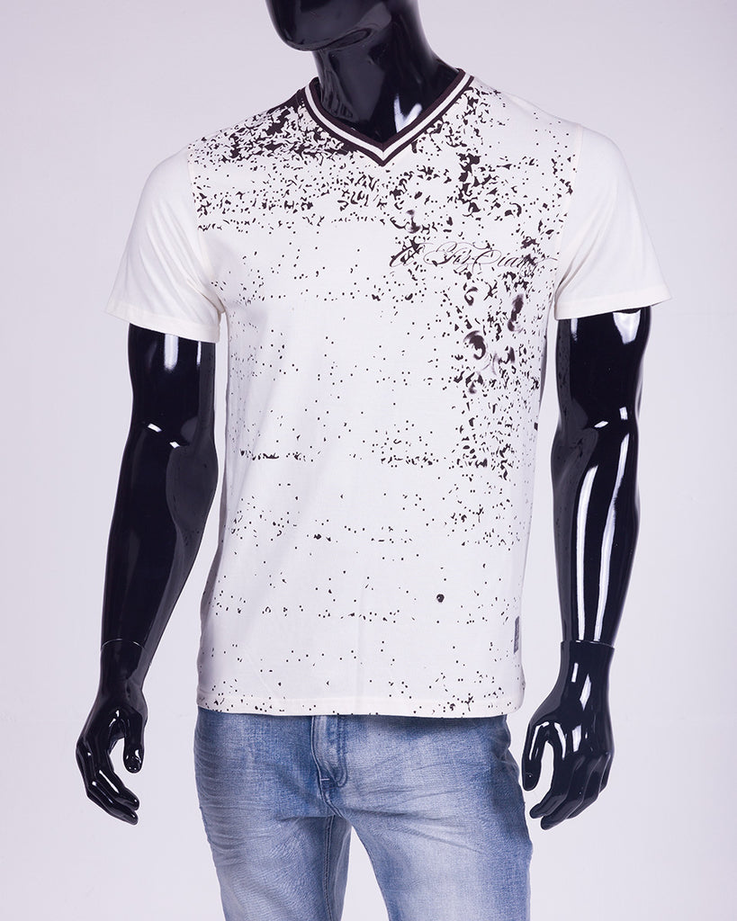 John | Men's Short Sleeve Graphic Print V-Neck