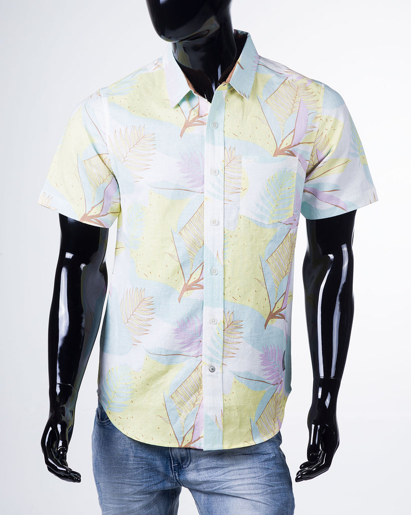 Parker | Men's Short Sleeve Printed Linen Shirt