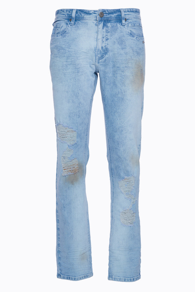 Steve | Men's Bleached And Stained Denim Jean