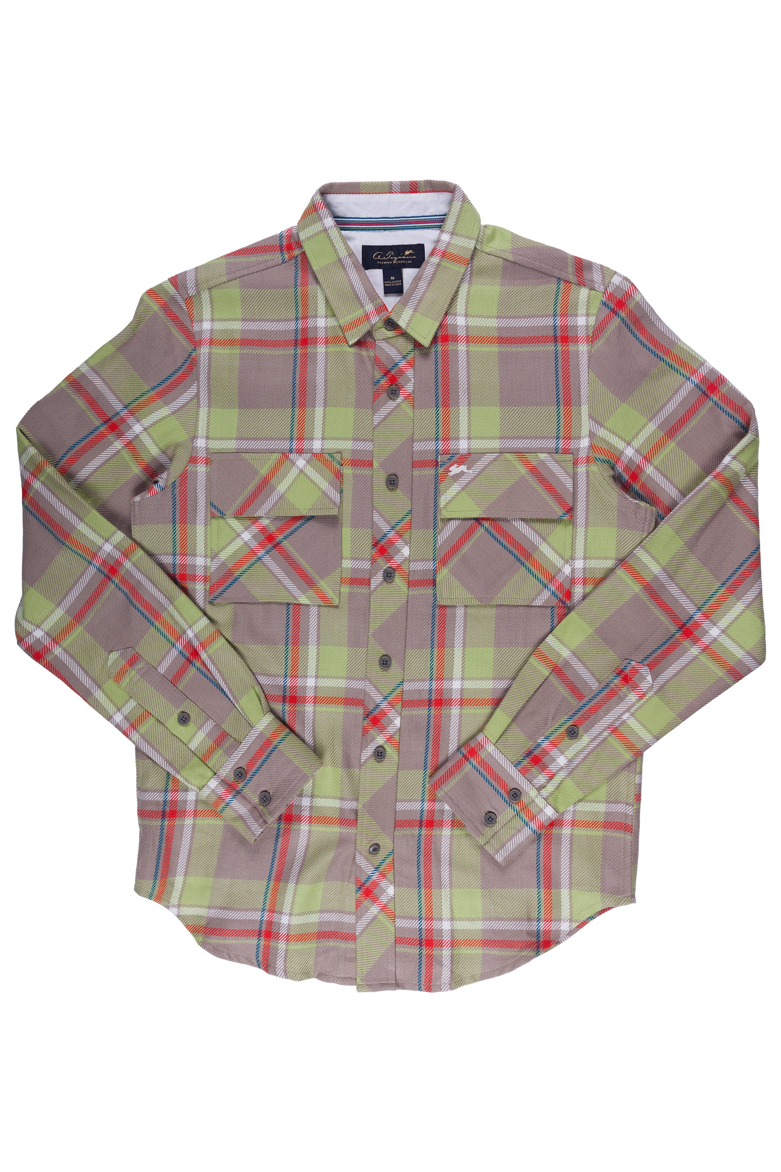 D'Angelo | Men's Long Sleeve Bakers Weave Plaid Shirt