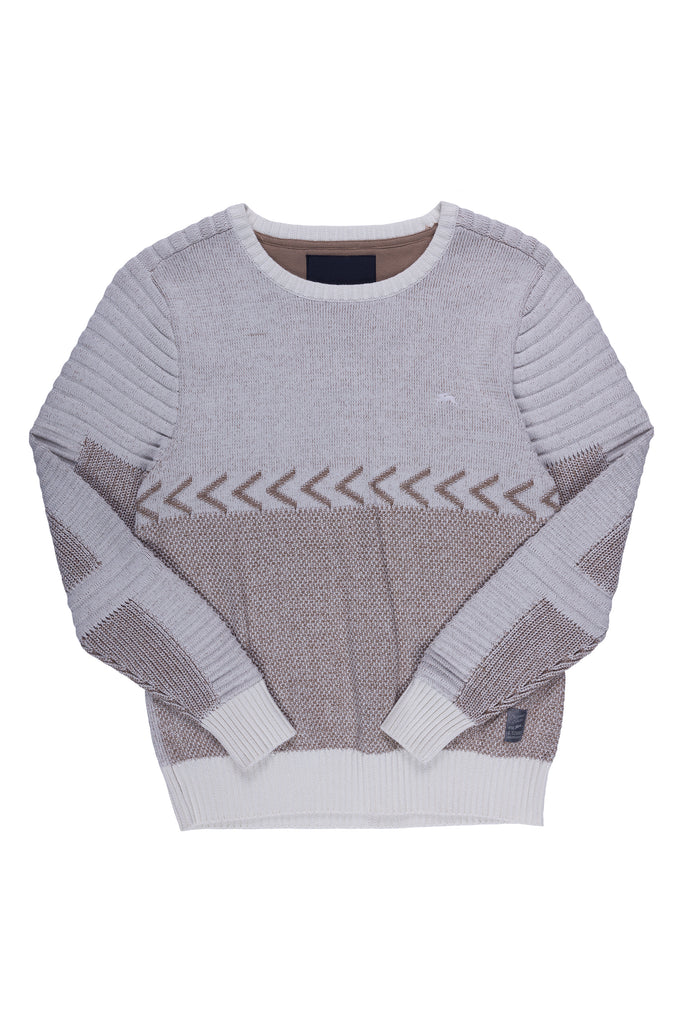 Randy | Men's Long Sleeve Pattern Knit Crew Neck Pullover